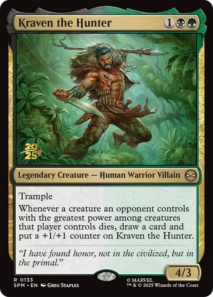 Kraven the Hunter 133 card from Prerelease Cards