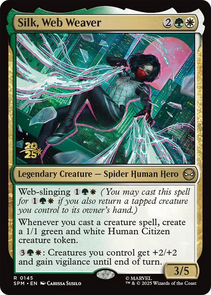 Silk, Web Weaver 145 card from Prerelease Cards
