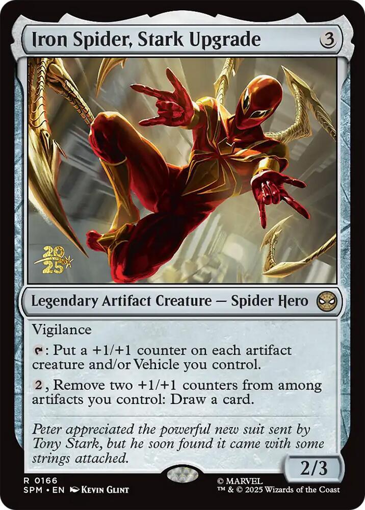 Iron Spider, Stark Upgrade 166 card from Prerelease Cards