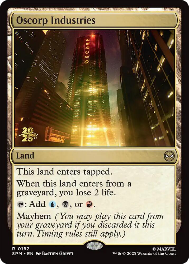 Oscorp Industries 182 card from Prerelease Cards
