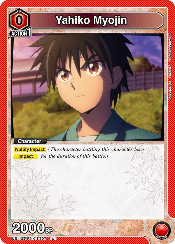 Yahiko Myojin UE11ST/RNK-1-107 card from UE11ST: Rurouni Kenshin Starter Deck