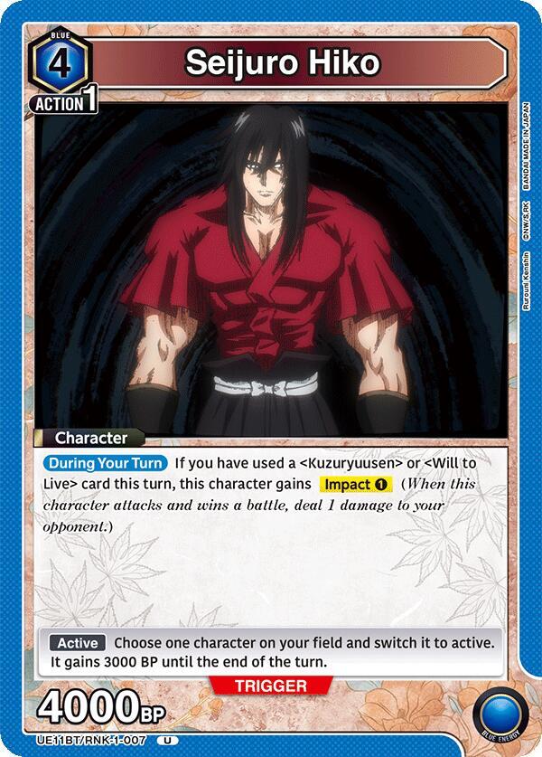 Seijuro Hiko UE11BT/RNK-1-007 card from UE11BT: Rurouni Kenshin