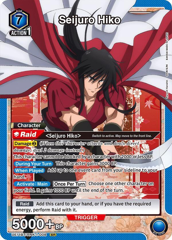 Seijuro Hiko UE11BT/RNK-1-008 card from UE11BT: Rurouni Kenshin