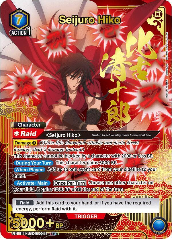 Seijuro Hiko (SR*) UE11BT/RNK-1-008 card from UE11BT: Rurouni Kenshin