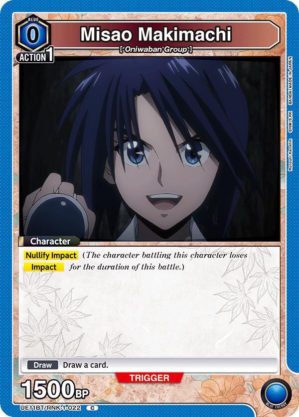 Misao Makimachi UE11BT/RNK-1-022 card from UE11BT: Rurouni Kenshin