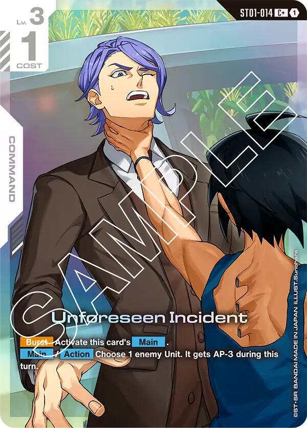 Unforeseen Incident (C+) ST01-014 card from Starter Deck 05: Iron Bloom