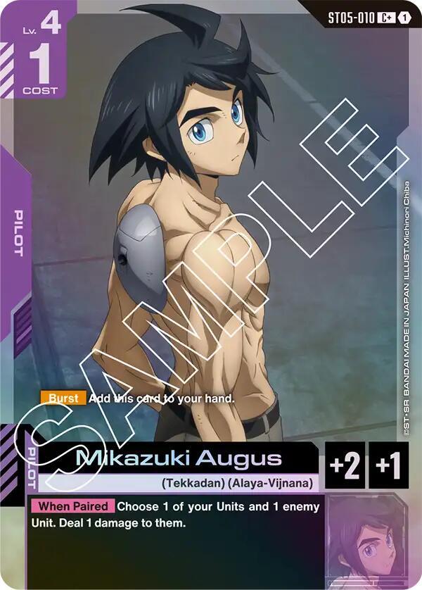 Mikazuki Augus (C+) ST05-010 card from Starter Deck 05: Iron Bloom