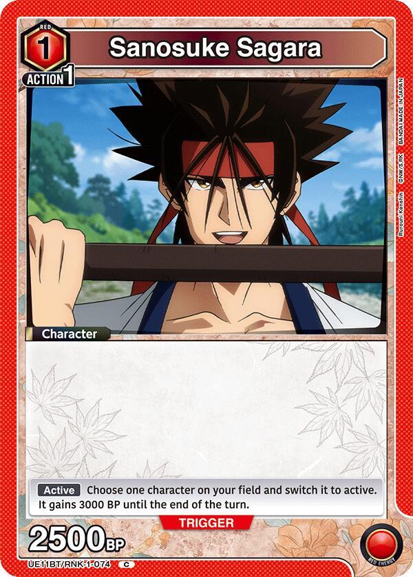 Sanosuke Sagara UE11BT/RNK-1-074 card from UE11BT: Rurouni Kenshin