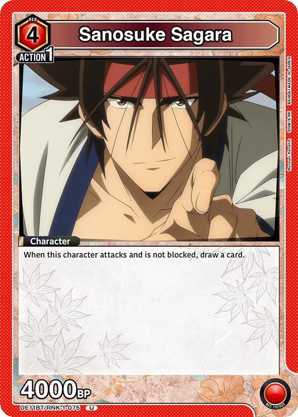 Sanosuke Sagara UE11BT/RNK-1-075 card from UE11BT: Rurouni Kenshin