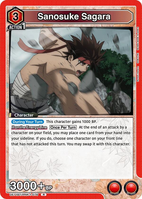 Sanosuke Sagara UE11BT/RNK-1-076 card from UE11BT: Rurouni Kenshin