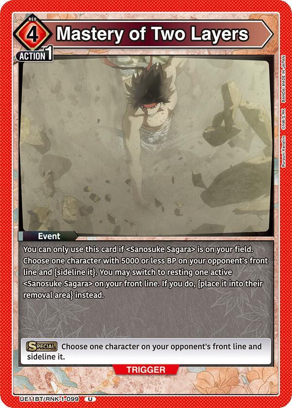 Mastery of Two Layers UE11BT/RNK-1-099 card from UE11BT: Rurouni Kenshin