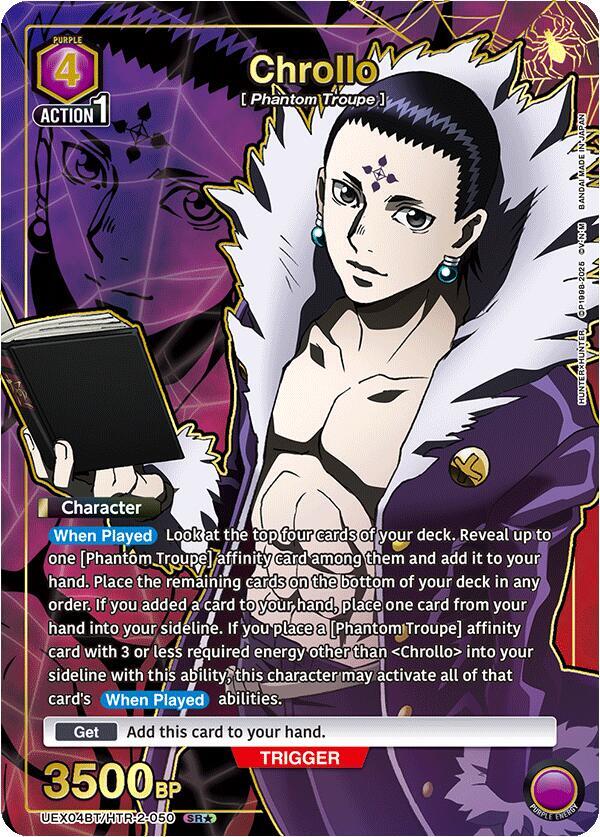 Chrollo (SR*) UEX04BT/HTR-2-050 card from UEX04BT: HUNTER X HUNTER Vol.2