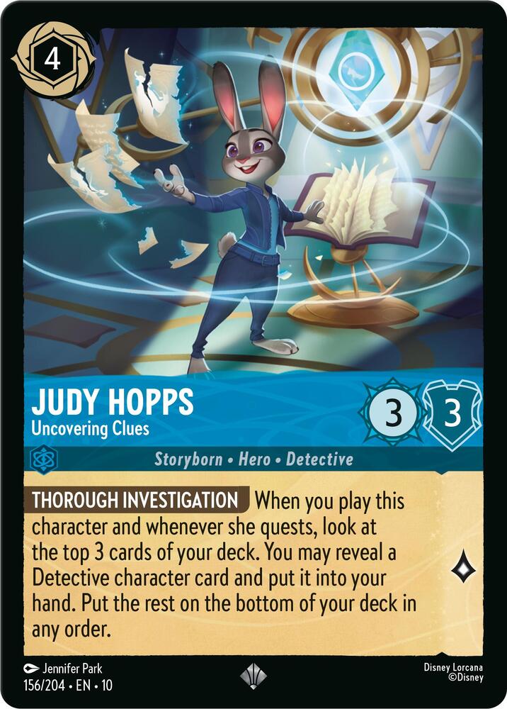 Judy Hopps - Uncovering Clues 156/204 card from Whispers in the Well