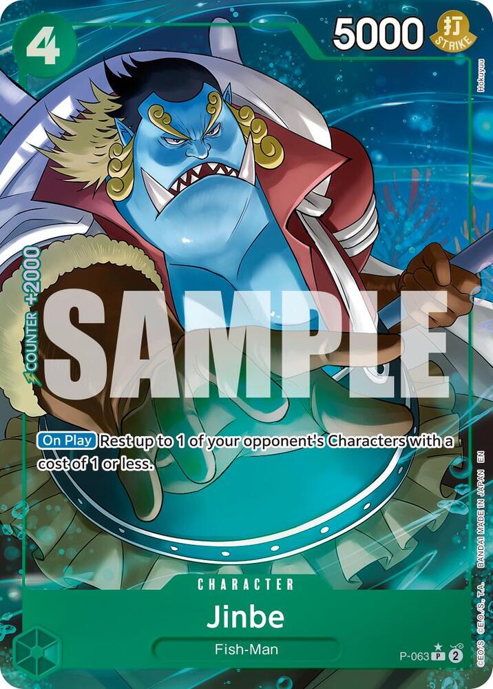Jinbe (Alternate Art) P-063 card from Premium Booster -The Best- Vol. 2