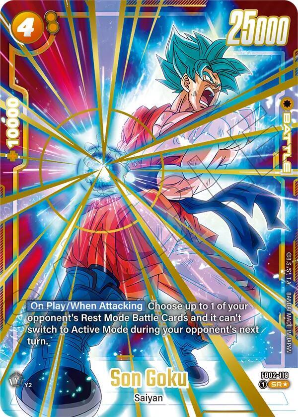 Son Goku (Gold) FB02-119 card from Fusion World Promotion Cards and Packs