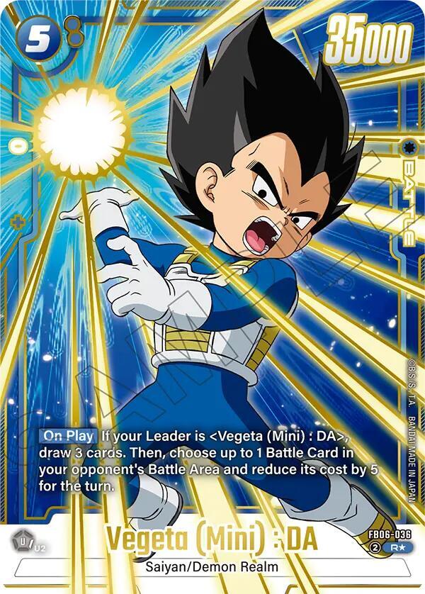 Vegeta (Mini) : DA (Gold) FB06-036 card from Fusion World Promotion Cards and Packs