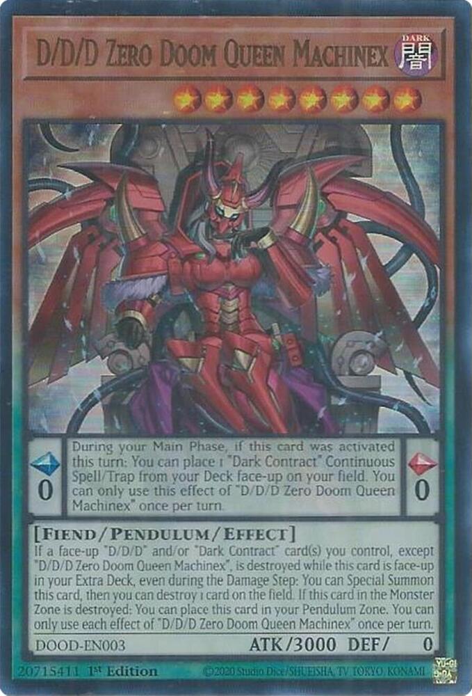 D/D/D Zero Doom Queen Machinex DOOD-EN003 card from Doom of Dimensions