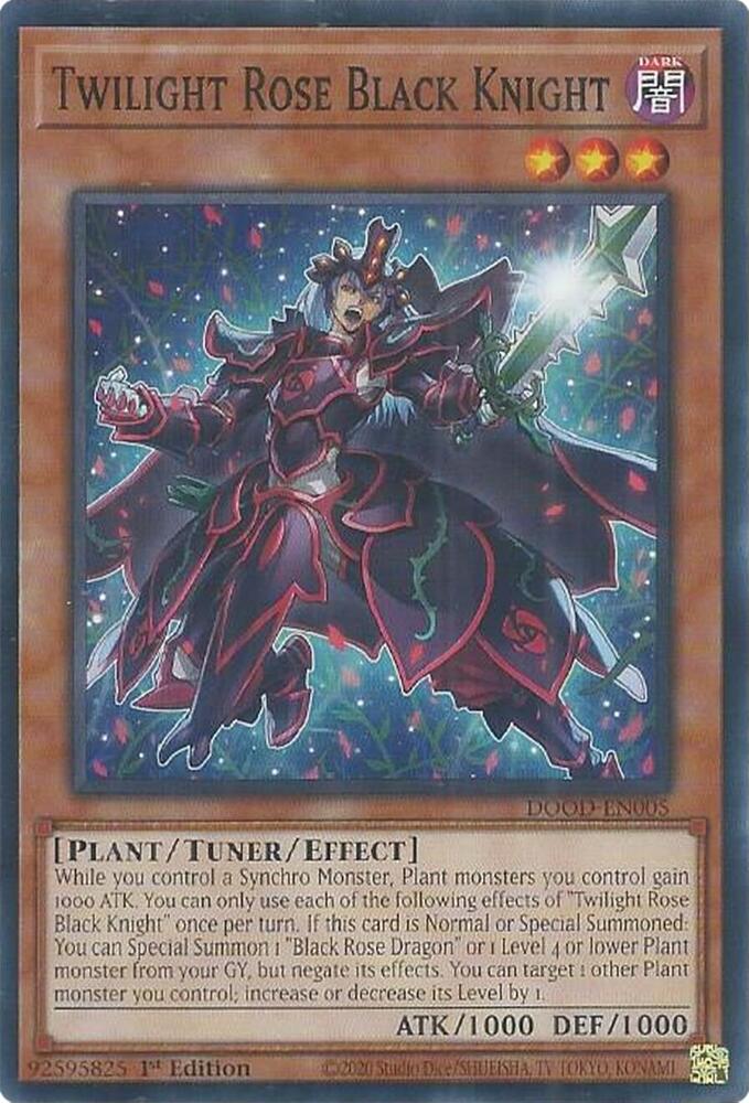Twilight Rose Black Knight DOOD-EN005 card from Doom of Dimensions