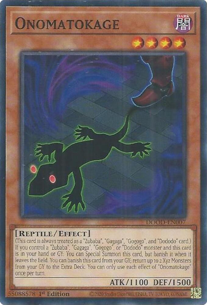 Onomatokage DOOD-EN007 card from Doom of Dimensions