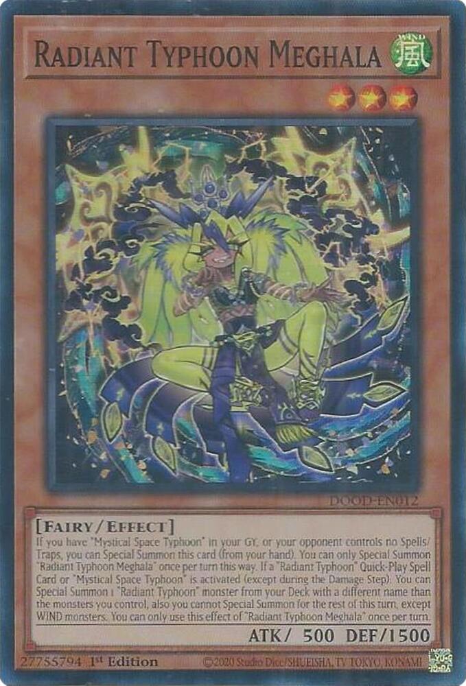 Radiant Typhoon Meghala DOOD-EN012 card from Doom of Dimensions