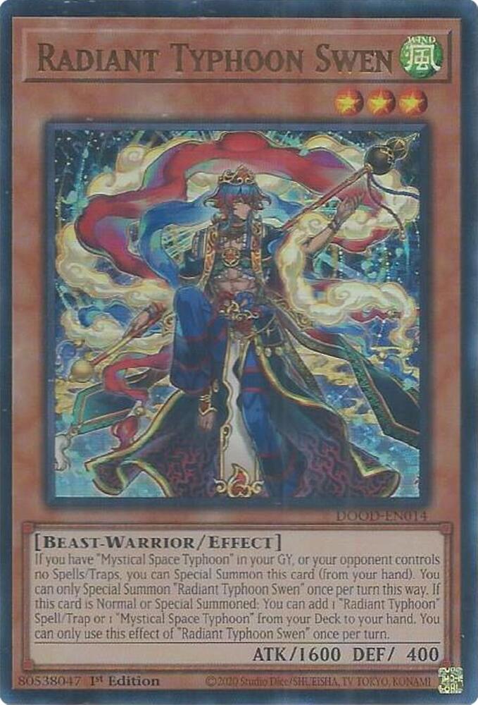 Radiant Typhoon Swen DOOD-EN014 card from Doom of Dimensions