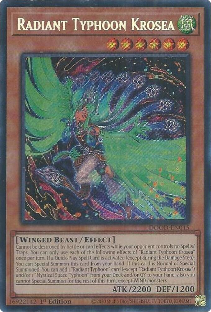 Radiant Typhoon Krosea DOOD-EN015 card from Doom of Dimensions