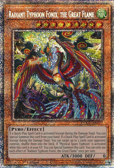 Radiant Typhoon Fonix, the Great Flame (Starlight Rare) DOOD-EN017 card from Doom of Dimensions