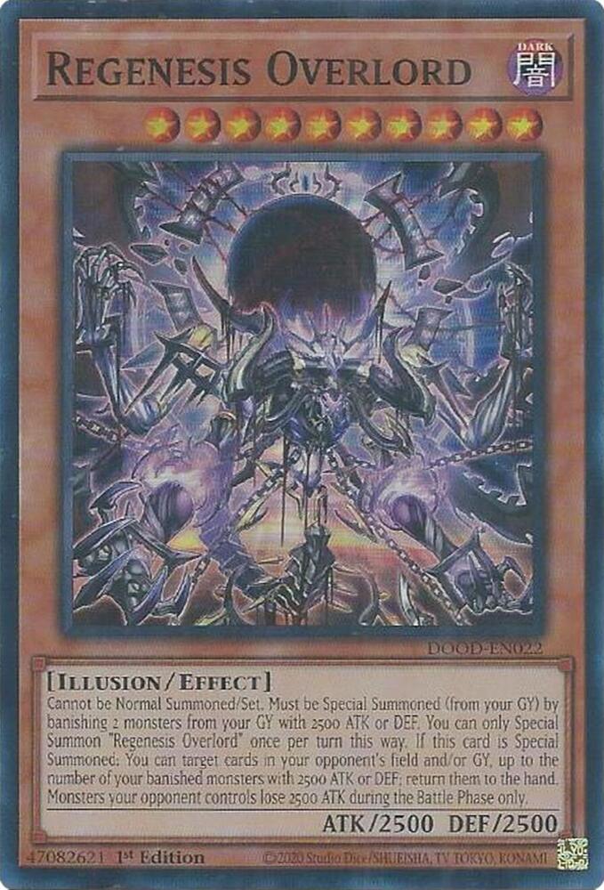 Regenesis Overlord DOOD-EN022 card from Doom of Dimensions