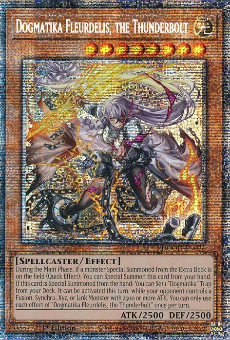 Dogmatika Fleurdelis, the Thunderbolt (Starlight Rare) DOOD-EN026 card from Doom of Dimensions
