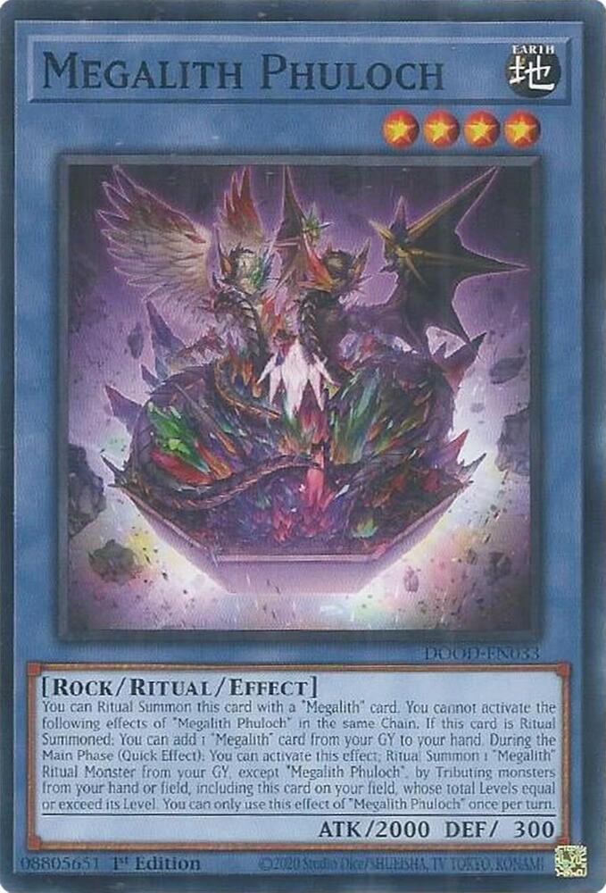 Megalith Phuloch DOOD-EN033 card from Doom of Dimensions