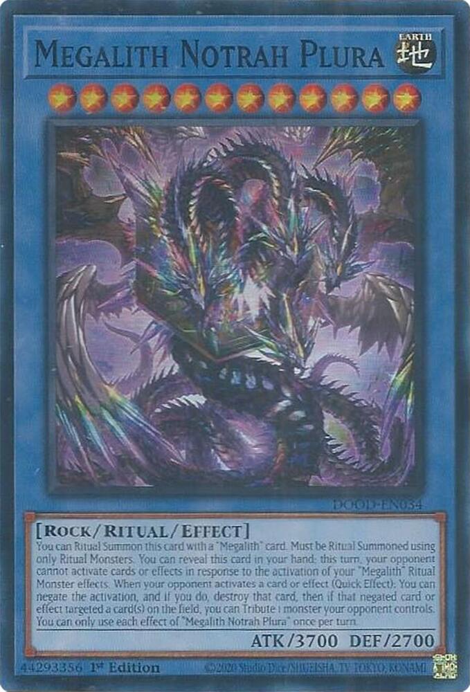 Megalith Notrah Plura DOOD-EN034 card from Doom of Dimensions