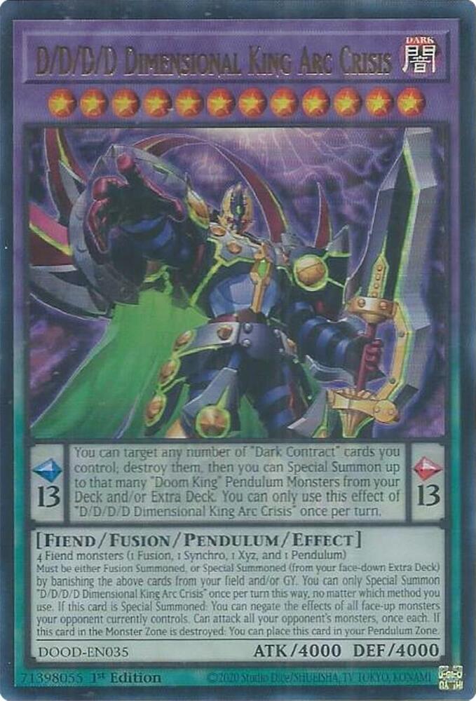 D/D/D/D Dimensional King Arc Crisis DOOD-EN035 card from Doom of Dimensions