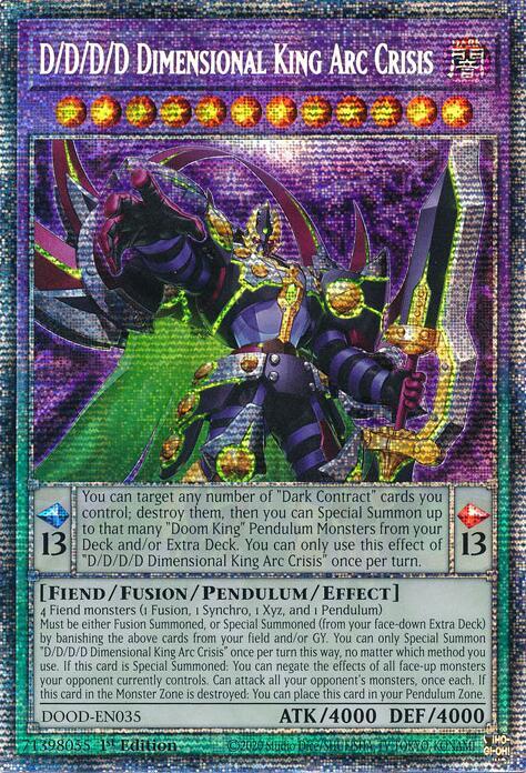 D/D/D/D Dimensional King Arc Crisis (Starlight Rare) DOOD-EN035 card from Doom of Dimensions