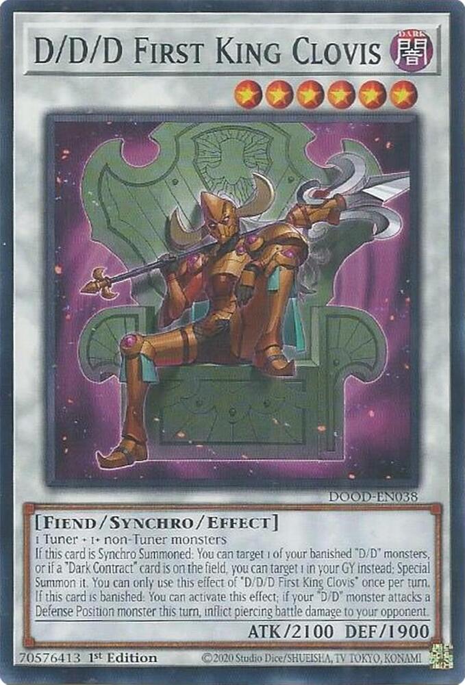 D/D/D First King Clovis DOOD-EN038 card from Doom of Dimensions