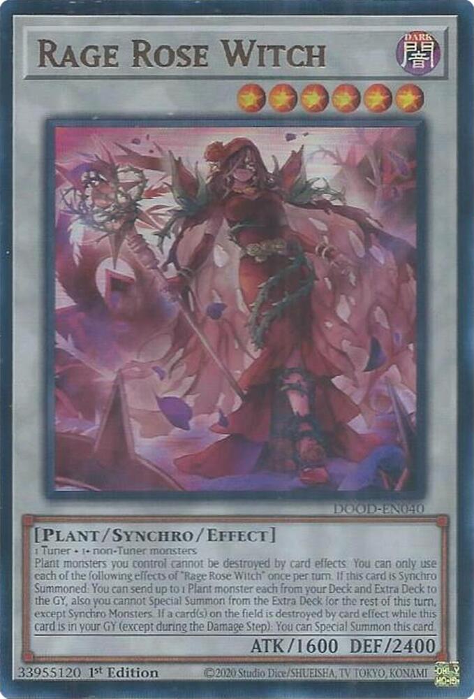 Rage Rose Witch DOOD-EN040 card from Doom of Dimensions