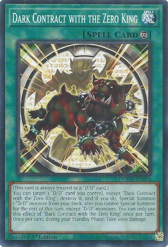 Dark Contract with the Zero King DOOD-EN054 card from Doom of Dimensions