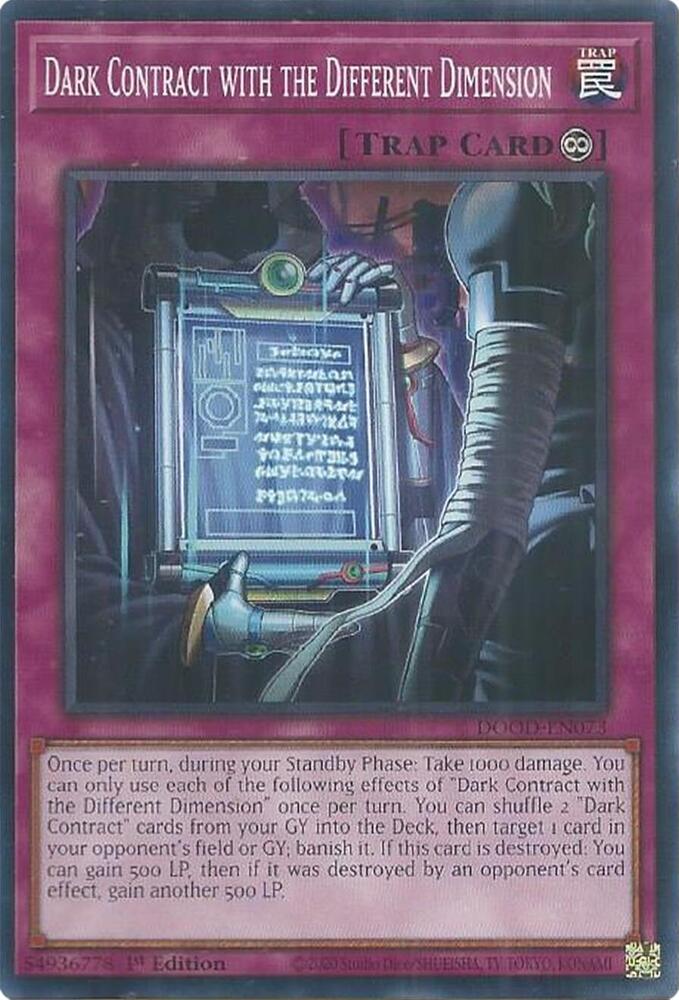 Dark Contract with the Different Dimension DOOD-EN073 card from Doom of Dimensions