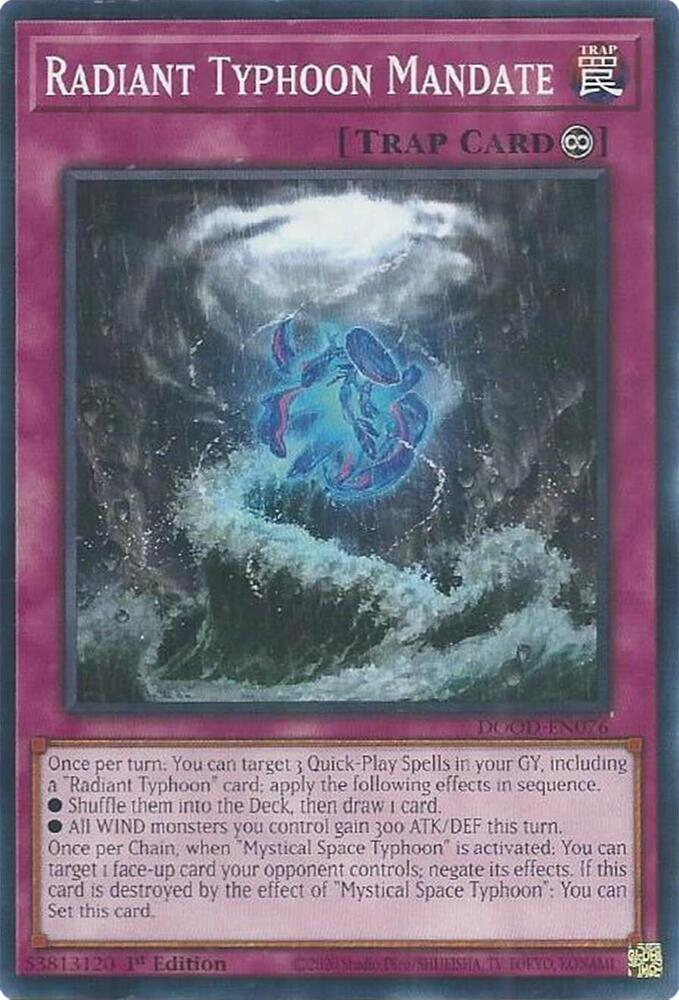 Radiant Typhoon Mandate DOOD-EN076 card from Doom of Dimensions
