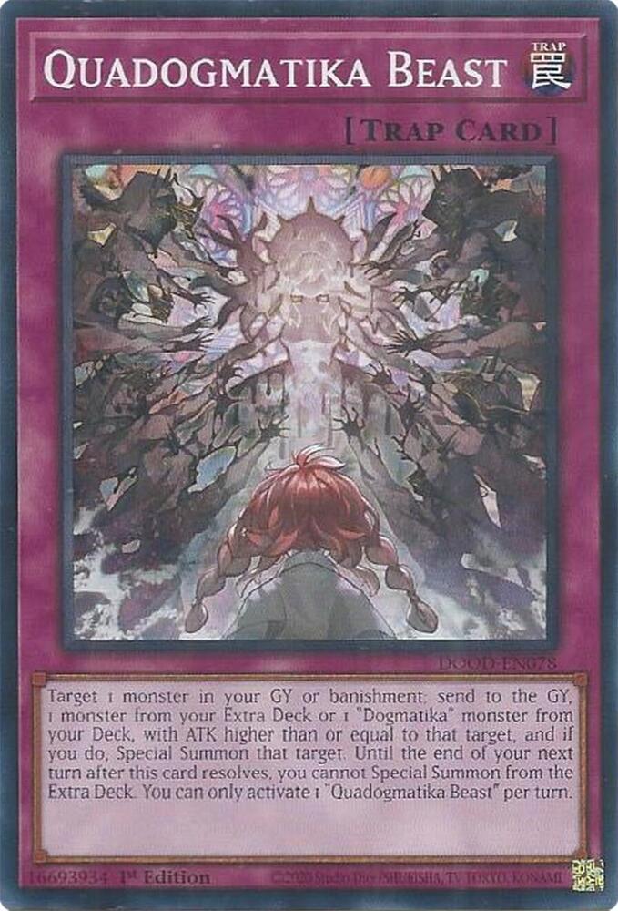Quadogmatika Beast DOOD-EN078 card from Doom of Dimensions