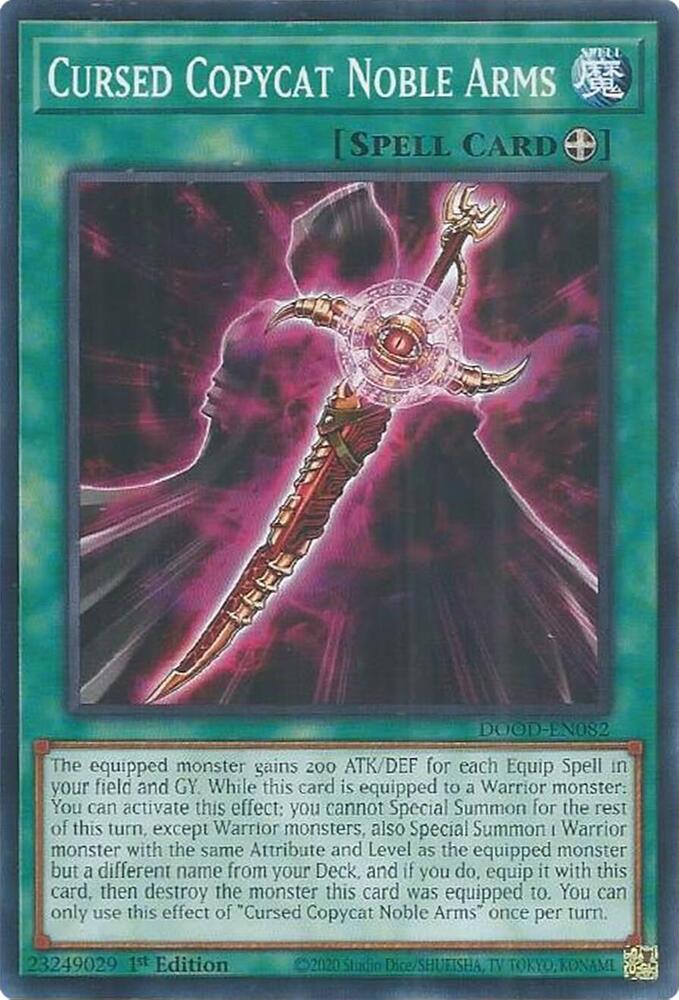 Cursed Copycat Noble Arms DOOD-EN082 card from Doom of Dimensions