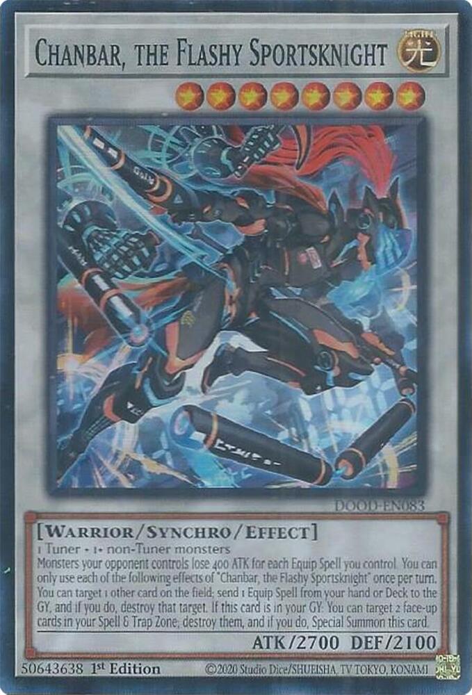 Chanbar, the Flashy Sportsknight DOOD-EN083 card from Doom of Dimensions