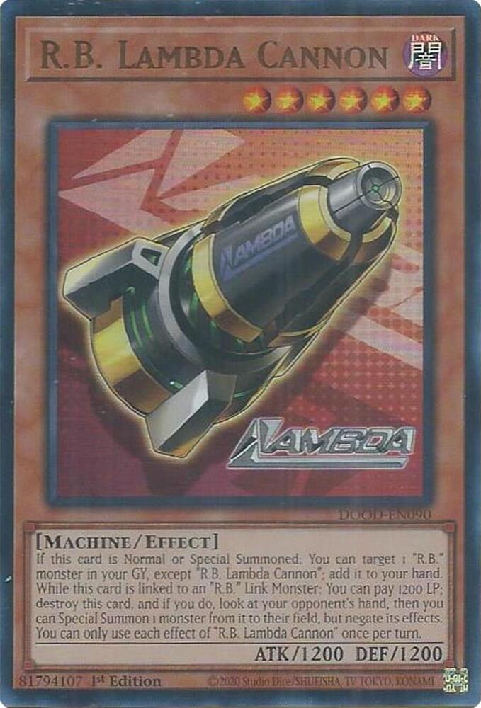 R.B. Lambda Cannon DOOD-EN090 card from Doom of Dimensions