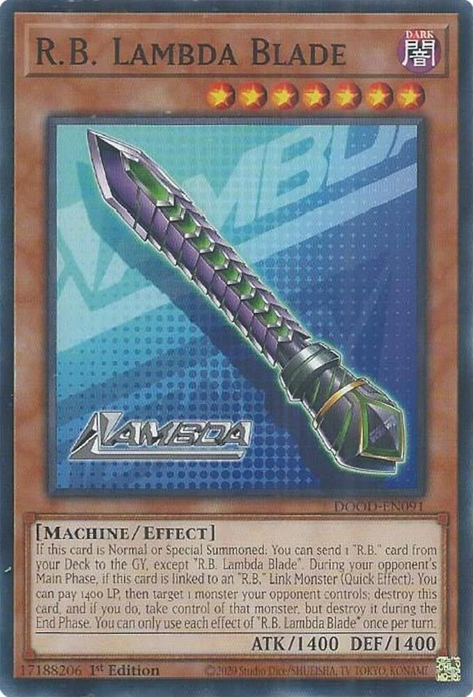 R.B. Lambda Blade DOOD-EN091 card from Doom of Dimensions