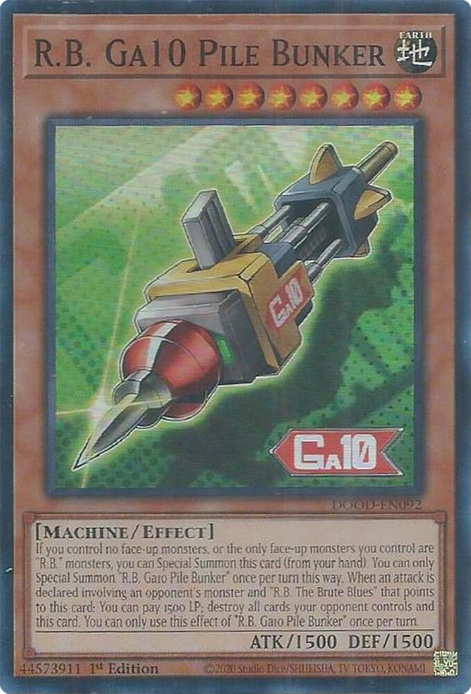 R.B. Ga10 Pile Bunker DOOD-EN092 card from Doom of Dimensions