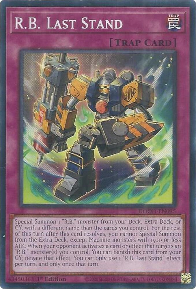 R.B. Last Stand DOOD-EN095 card from Doom of Dimensions