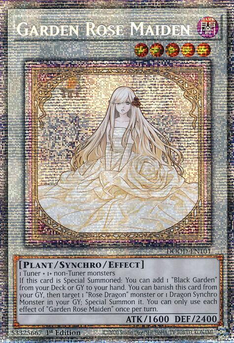 Garden Rose Maiden DOOD-EN101 card from Doom of Dimensions
