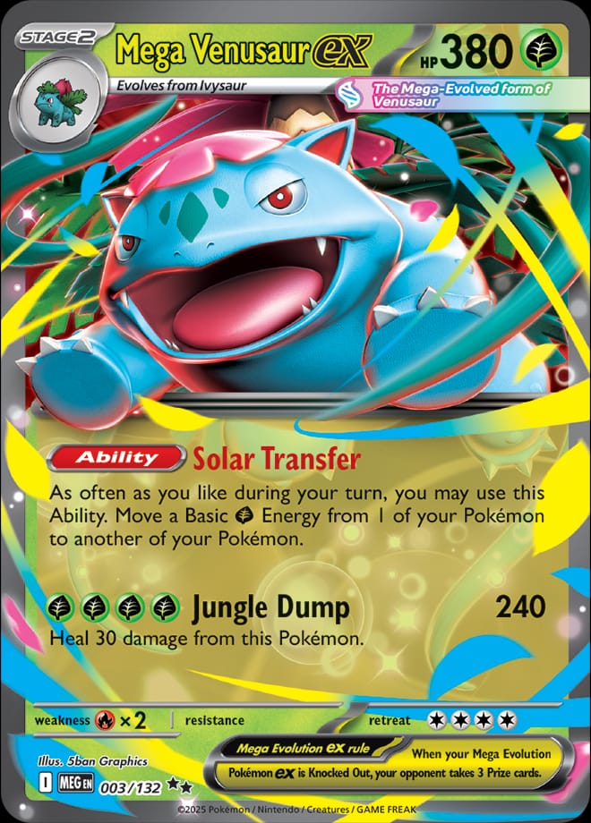 Mega Venusaur ex 003/132 card from ME01: Mega Evolution