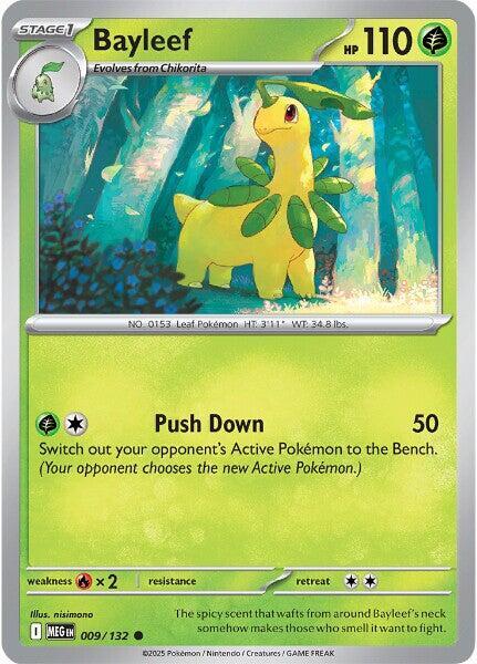 Bayleef 009/132 card from ME01: Mega Evolution