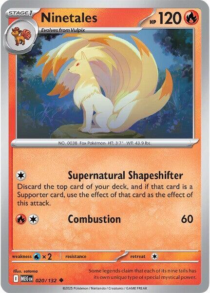 Ninetales 020/132 card from ME01: Mega Evolution