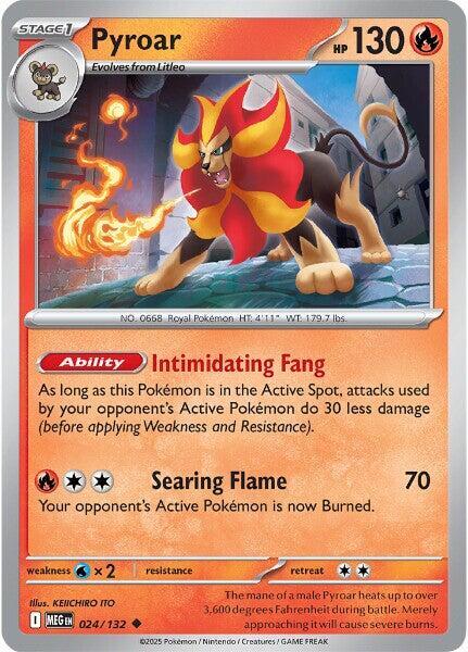 Pyroar 024/132 card from ME01: Mega Evolution